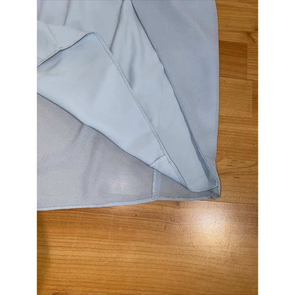 BHLDN Anthropologie Caron Light Blue Midi‎ Ruched Dress Size 16 Wedding Party - Picture 14 of 16